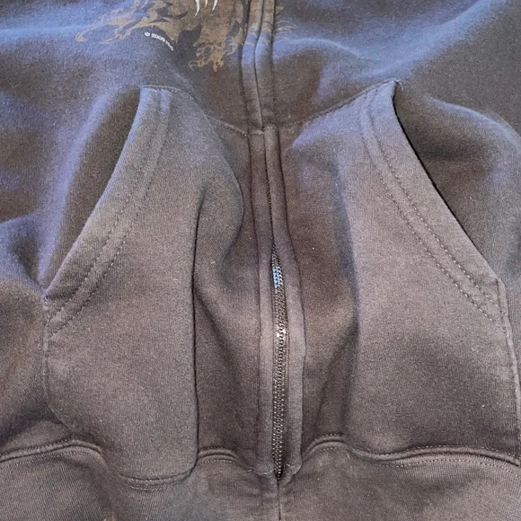 Harley-Davidson Motorcycles Men’s XLL Dark Brown Zip-Up Draw string Hoodie 2009 - Picture 12 of 16